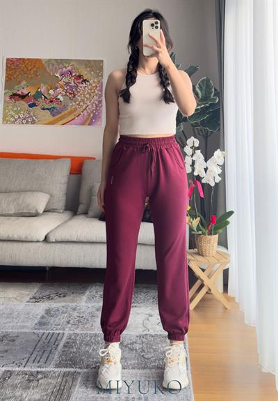 Os Paçası Lastikli Eşofman Bordo