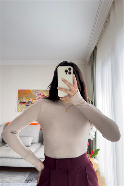 Os Parmak Geçmeli Body Bej
