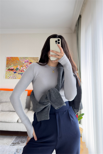 Os Parmak Geçmeli Body Gri