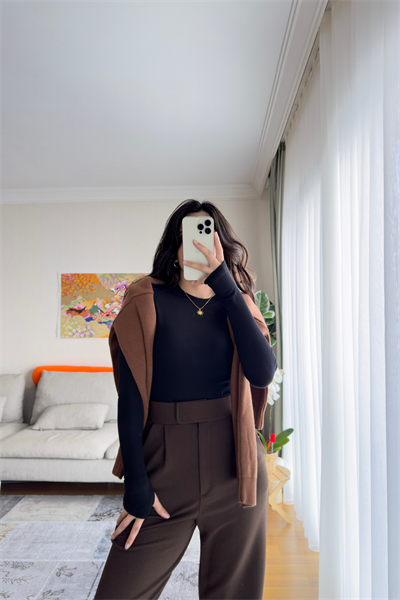 Os Parmak Geçmeli Body Siyah