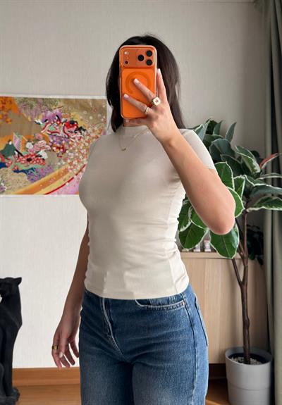 Oys Basic Fit T-Shirt Bej