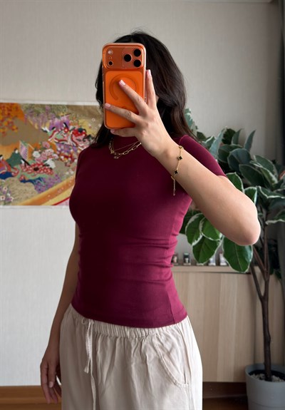 Oys Basic Fit T-Shirt Bordo
