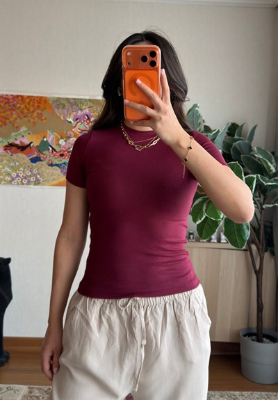 Oys Basic Fit T-Shirt Bordo