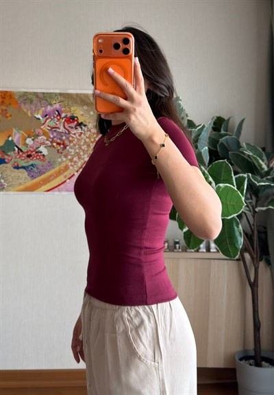 Oys Basic Fit T-Shirt Bordo