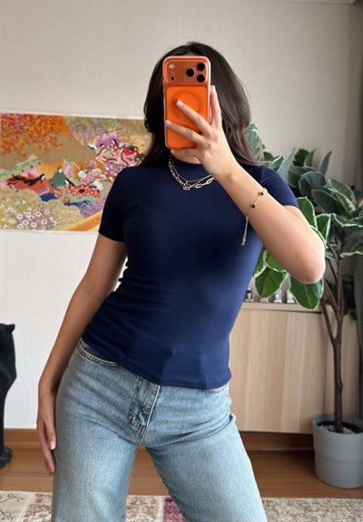 Oys Basic Fit T-Shirt Lacivert