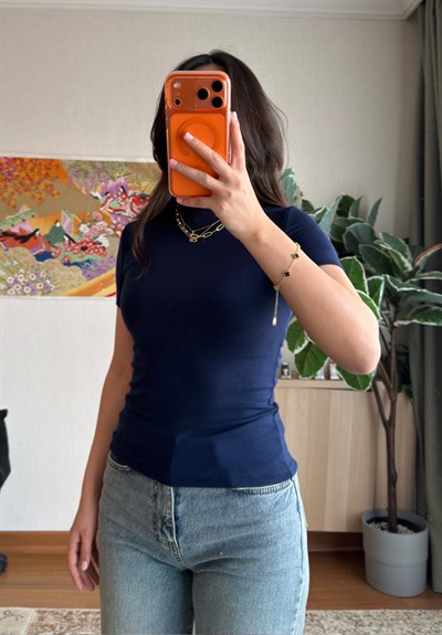 Oys Basic Fit T-Shirt Lacivert