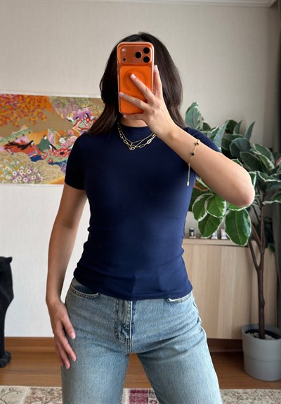 Oys Basic Fit T-Shirt Lacivert
