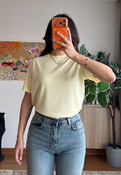 Oys Basic T-Shirt Sarı