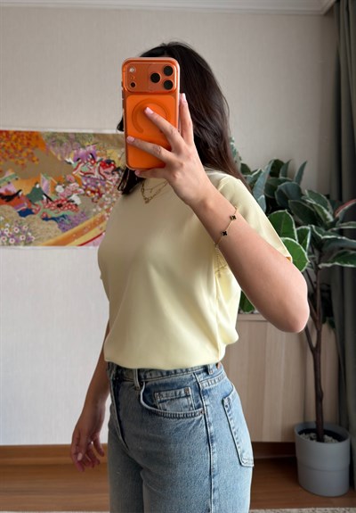 Oys Basic T-Shirt Sarı