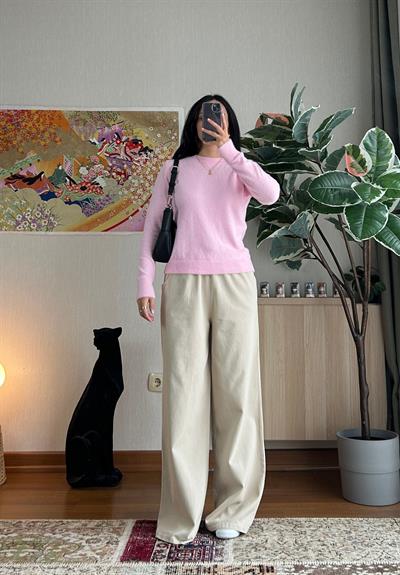 Rie Yumuşak Basic Kazak Pembe