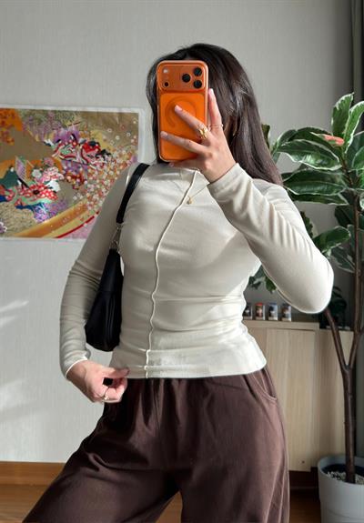 Rinmei Cimalı Bluz Bej