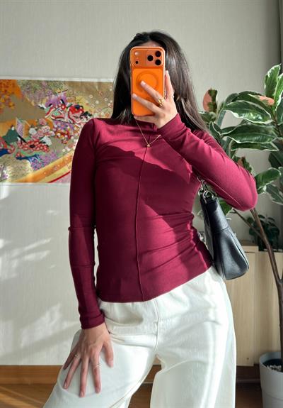 Rinmei Cimalı Bluz Bordo