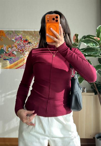Rinmei Cimalı Bluz Bordo