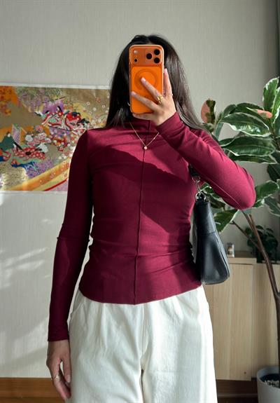 Rinmei Cimalı Bluz Bordo