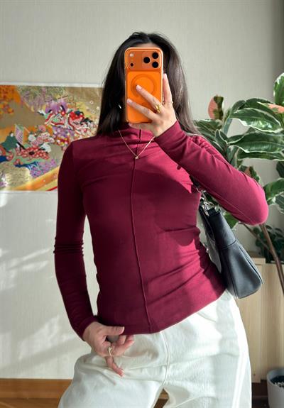 Rinmei Cimalı Bluz Bordo