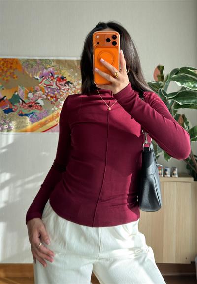 Rinmei Cimalı Bluz Bordo