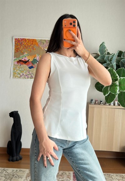 Rivay Volanlı Bluz Ekru