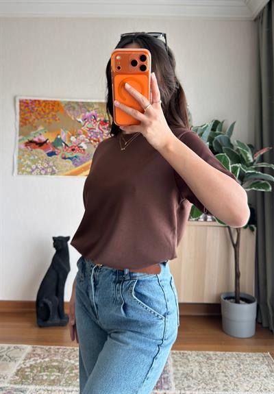 Oys Basic T-Shirt Kahve