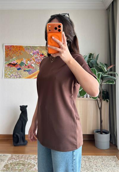 Oys Basic T-Shirt Kahve