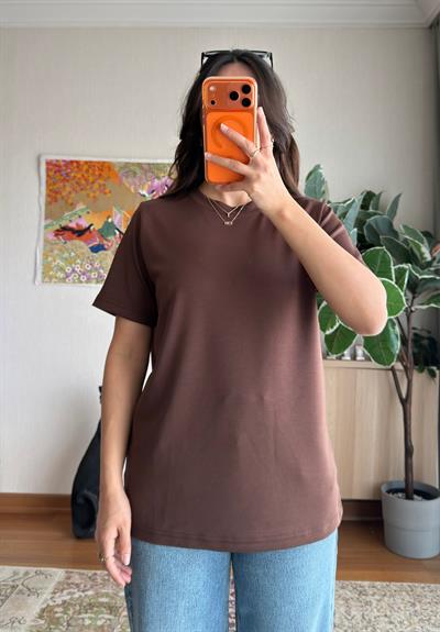 Oys Basic T-Shirt Kahve