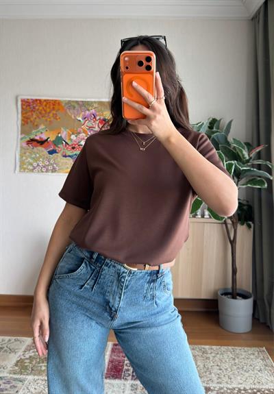 Oys Basic T-Shirt Kahve
