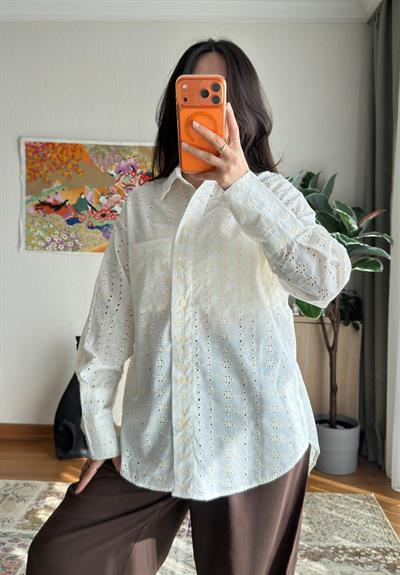 Sakie Fistolu Oversize Gömlek