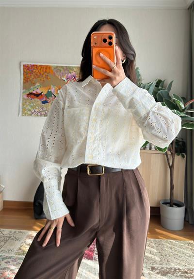 Sakie Fistolu Oversize Gömlek