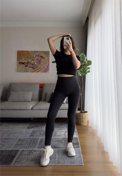 Sculpt Fit Yüksek Bel Tayt Siyah