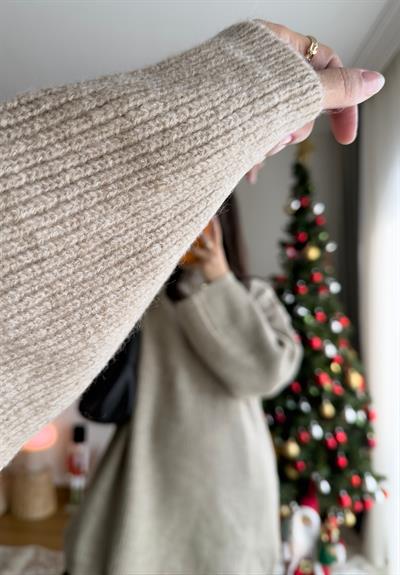 Seina Oversize Dökümlü Kazak Vizon