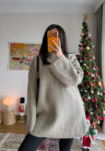 Seina Oversize Dökümlü Kazak Vizon