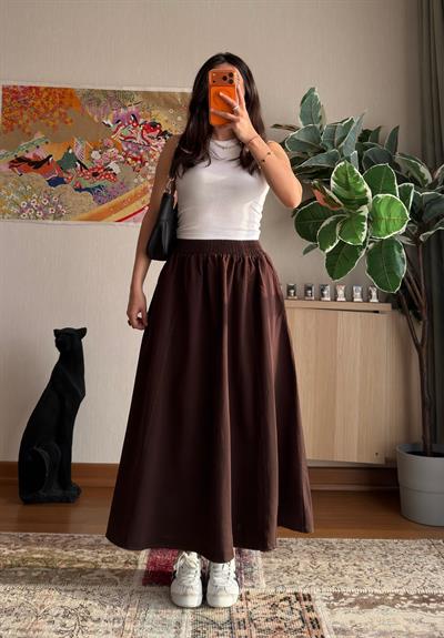 Taru Gabardin Midi Etek Kavhe