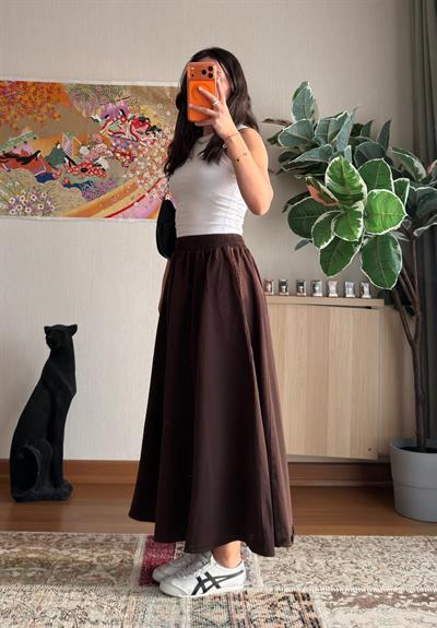 Taru Gabardin Midi Etek Kavhe