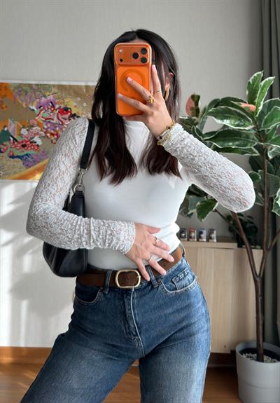 Uiho Dantel Detaylı Body Ekru