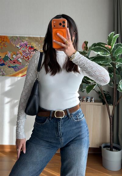 Uiho Dantel Detaylı Body Ekru