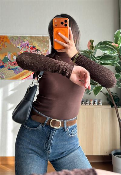 Uiho Dantel Detaylı Body Kahve