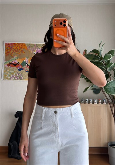 Yoko Basic Fit T-Shirt Kahve