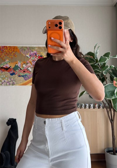 Yoko Basic Fit T-Shirt Kahve