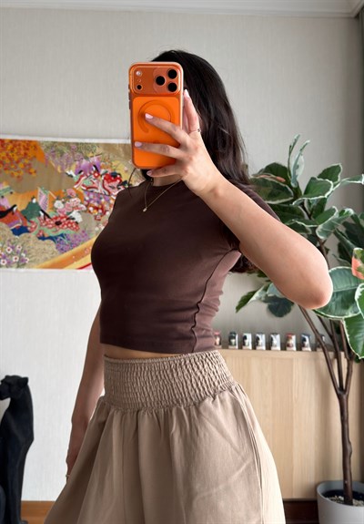 Yoko Basic Fit T-Shirt Kahve