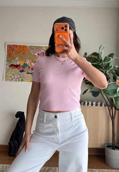Yoko Basic Fit T-Shirt Pembe