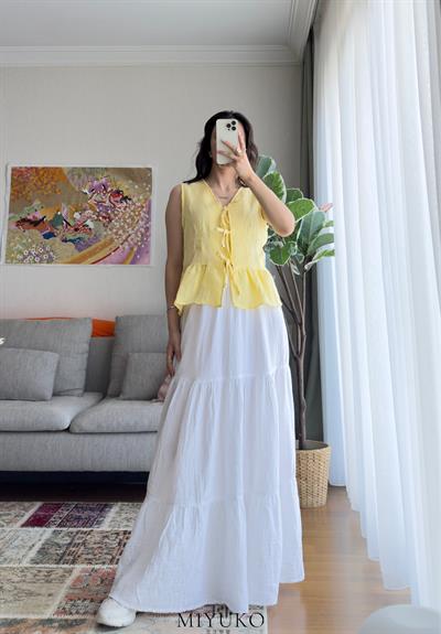 Yuka Katlı Müslin Etek