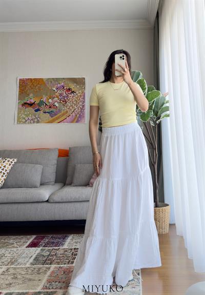 Yuka Katlı Müslin Etek