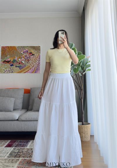 Yuka Katlı Müslin Etek