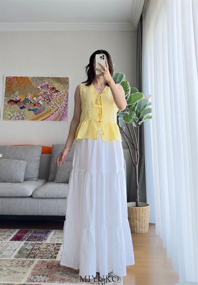 Yuka Katlı Müslin Etek