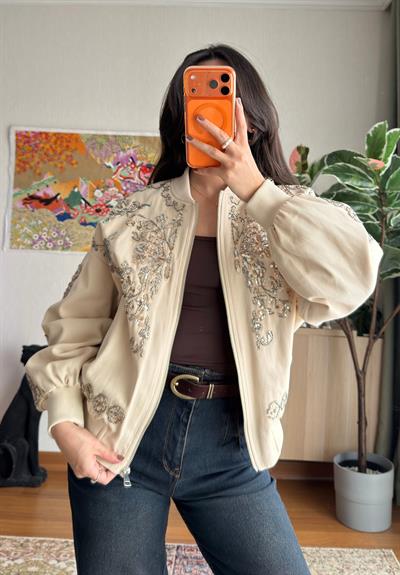Yuren İşlemeli Vintage Ceket 