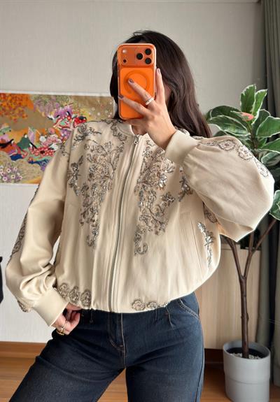 Yuren İşlemeli Vintage Ceket 
