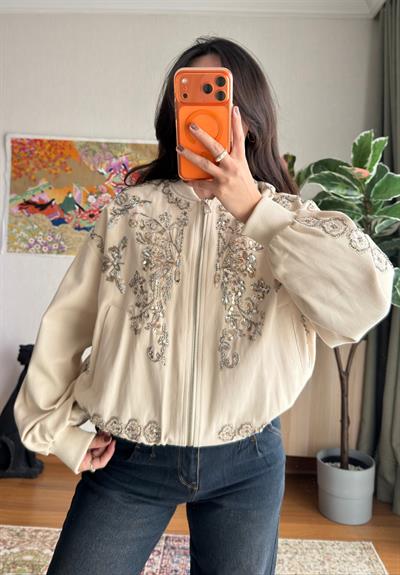 Yuren İşlemeli Vintage Ceket 