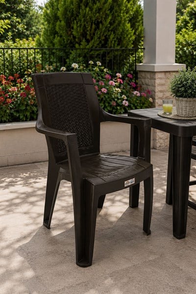 Alezy HK-260 Plastik Sultan Rattan Desenli Koltuk