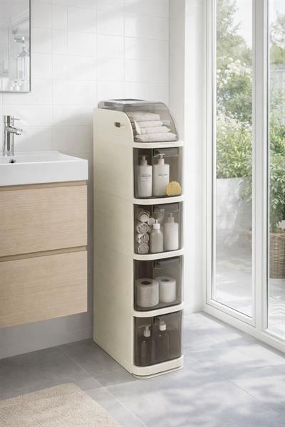 Alezy Slim Dört Çekmeceli Dekoratif Depolama Dolabı