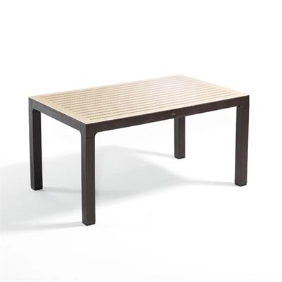 Alezy Wood Dikdörtgen Çizgili Camlı Masa 90x150cm