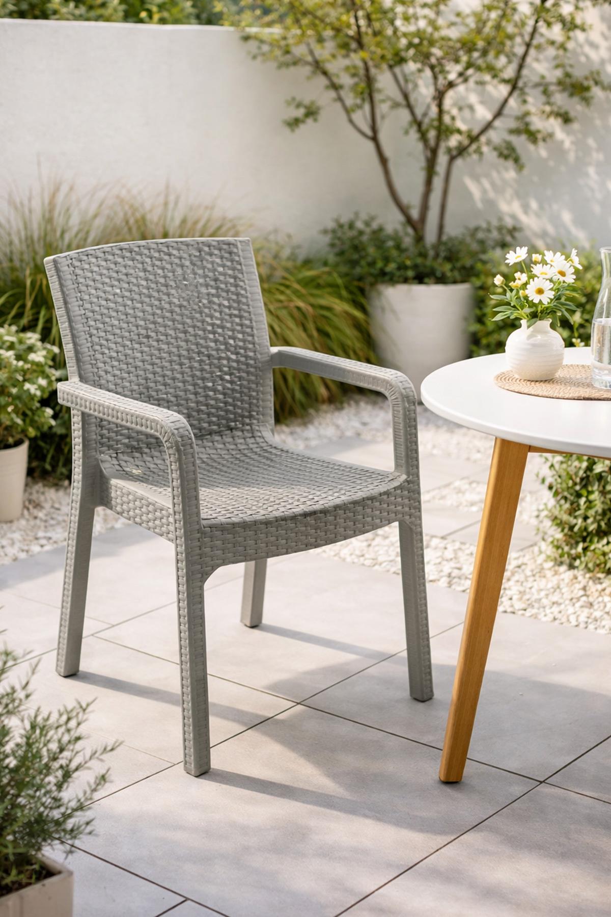 Holiday HK700 Markiz Rattan Sandalye Koltuk Çöl Grisi | ID2804